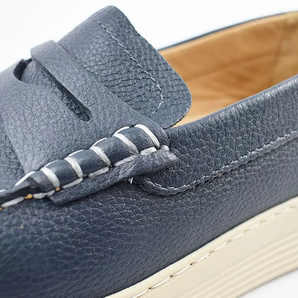 Moccasin pour homme confort R110 Bleu cuir  miniature